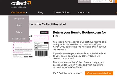 boohoo returns label.